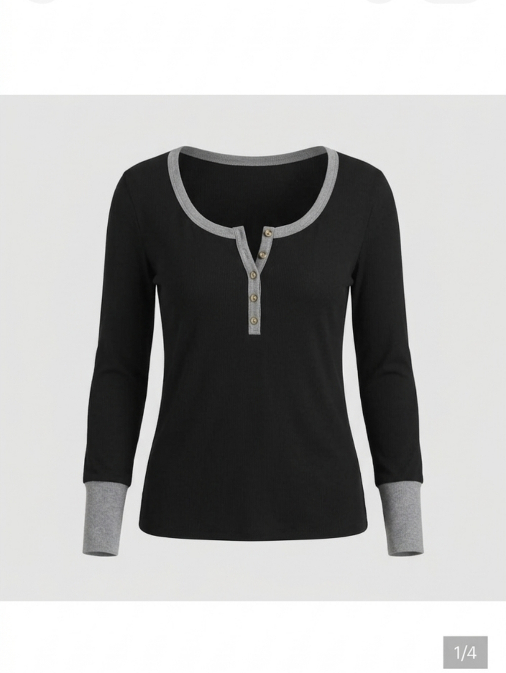 PattyBoutik Black and Gray Knit Top